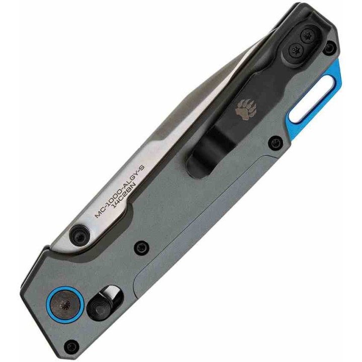 Couteau Bear Ops Nekama Lame Acier 14C28N Tanto Manche Alu Gray Crossbar Lock USA BCMC1000ALGYS - Livraison Gratuite