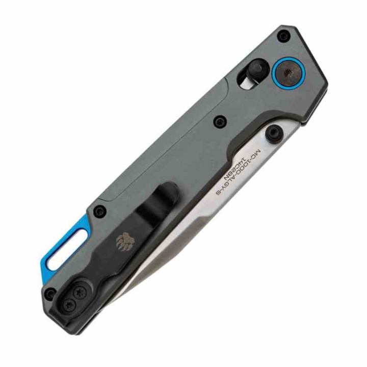 Couteau Bear Ops Nekama Lame Acier 14C28N Tanto Manche Alu Gray Crossbar Lock USA BCMC1000ALGYS - Livraison Gratuite