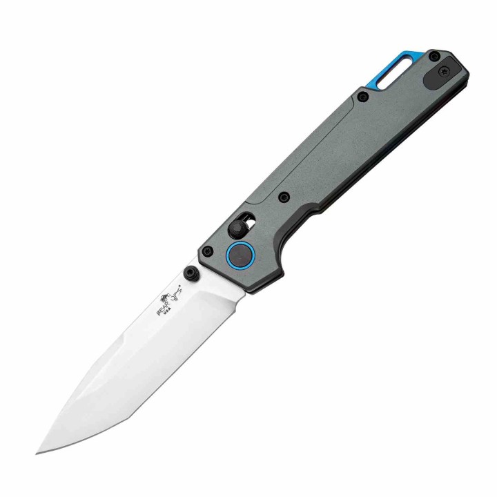 Couteau Bear Ops Nekama Lame Acier 14C28N Tanto Manche Alu Gray Crossbar Lock USA BCMC1000ALGYS - Livraison Gratuite