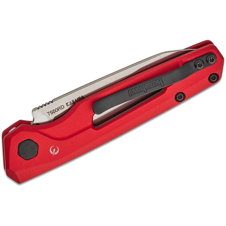 Couteau Automatique Kershaw Launch 11 AUTO Red Lame Acier CPM-154 Manche Alu Push Button USA KS7550RD - Livraison Gratuite