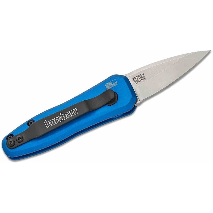 Couteau Kershaw Launch 4 AUTOMATIQUE Blue Lame Acier CPM-154 Manche Alu Button Lock USA KS7500BLU - Livraison Gratuite