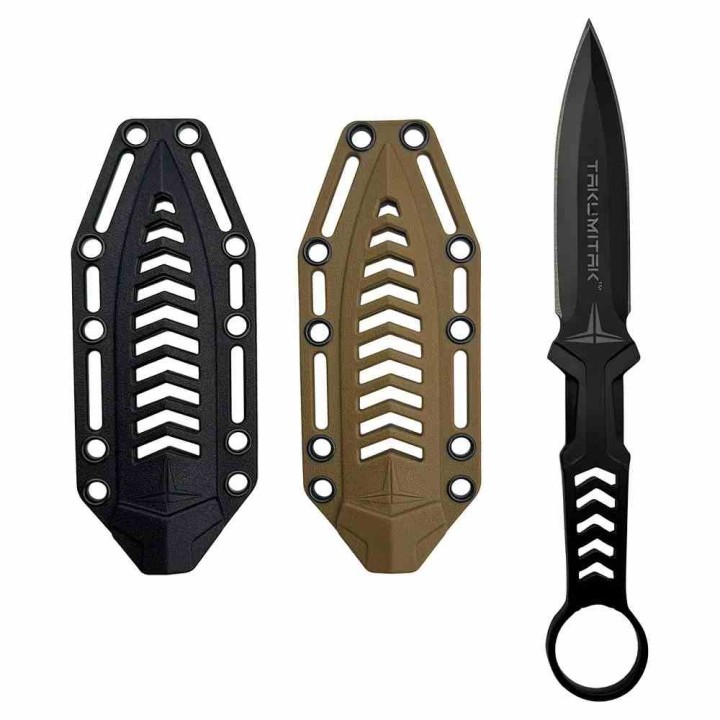 Couteau Dague Takumitak Missing Screw Lame Acier 3Cr13 Spear Point Etui FRN TKF302 - Livraison Gratuite