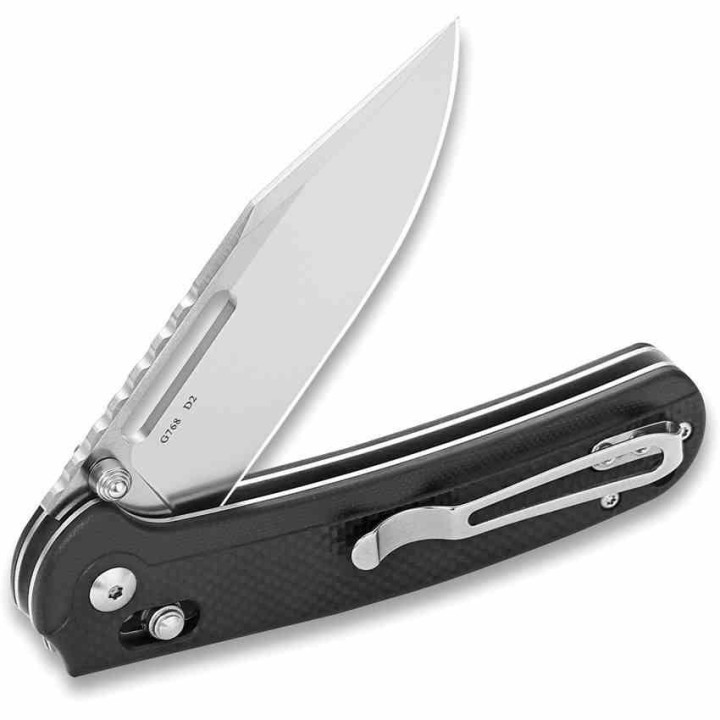 Couteau Ganzo G-Lock Lame Acier D2 Satin Manche G10 Liner Lock Clip GA768BK - Livraison Gratuite