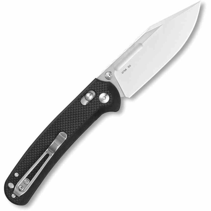 Couteau Ganzo G-Lock Lame Acier D2 Satin Manche G10 Liner Lock Clip GA768BK - Livraison Gratuite