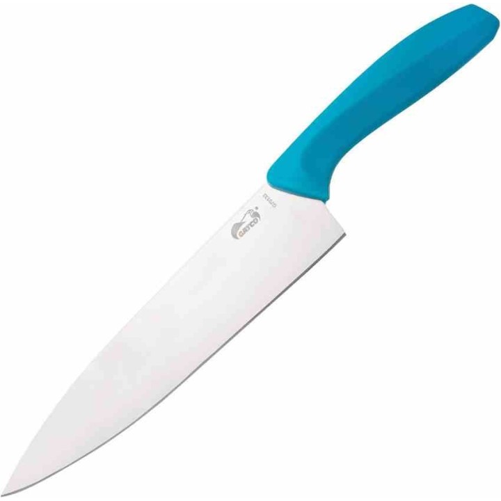 Couteau Chef Gatco Lame Acier 440 Drop Point Satin Manche Zytel Turquoise GTC70133- Livraison Gratuite