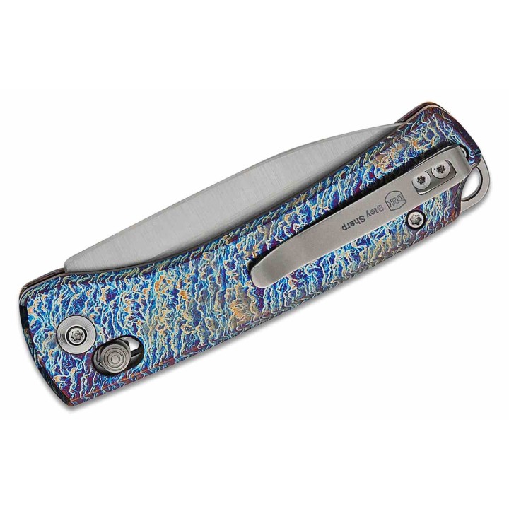 Couteau WE Knife Nightblade Blue Manche Titane Lame Acier CPM 20CV Crossbar Lock Clip IKBS WE220464 - Livraison Gratuite