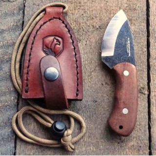 Couteau de Cou Condor Beetle Lame Acier 1095 Manche Noyer Etui Cuir Salvador CTK81027HC - Livraison Gratuite