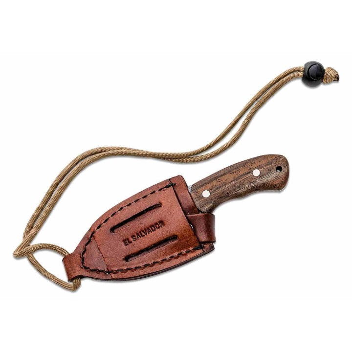 Couteau de Cou Condor Beetle Lame Acier 1095 Manche Noyer Etui Cuir Salvador CTK81027HC - Livraison Gratuite