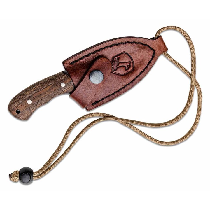 Couteau de Cou Condor Beetle Lame Acier 1095 Manche Noyer Etui Cuir Salvador CTK81027HC - Livraison Gratuite