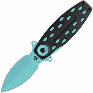 Couteau QSP Beetle Blue Lame Acier 14C28N Spear Point Manche G-10 Noir IKBS Linerlock QS162E - Livraison Gratuite