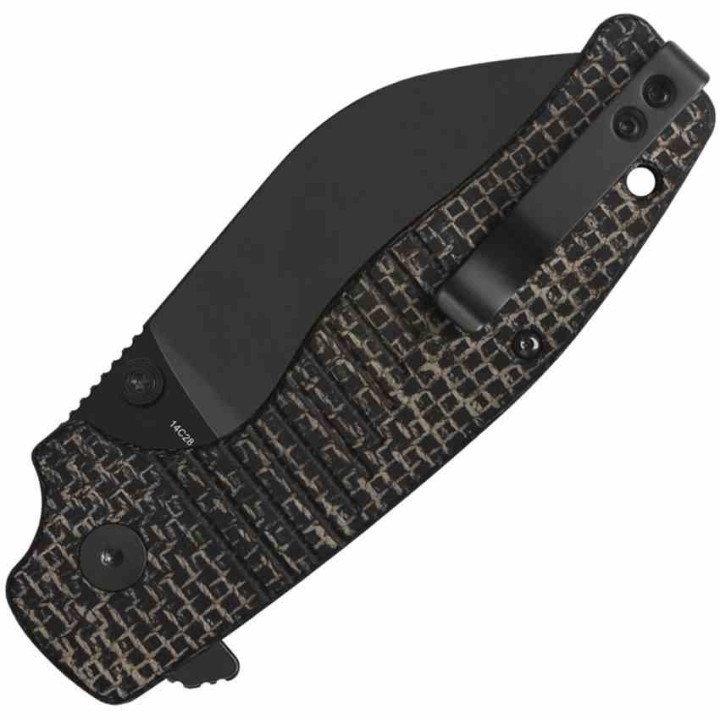 Couteau QSP Chefmaster Brown Lame Sheepsfoot Acier 14C28N Manche Micarta IKBS Linerlock QS163C2 - Livraison Gratuite