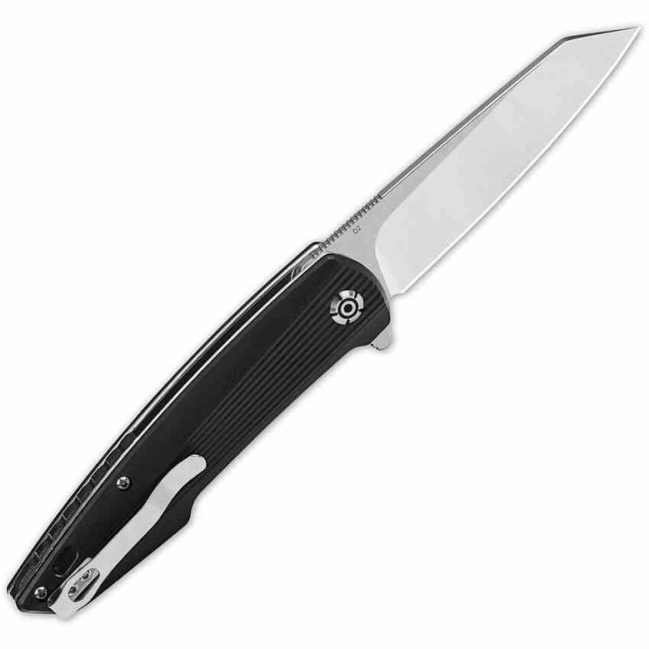 Couteau QSP Phoenix Lame Wharncliffe Acier D2 Manche G-10 Noir IKBS Liner Lock Clip QS108C1 - Livraison Gratuite