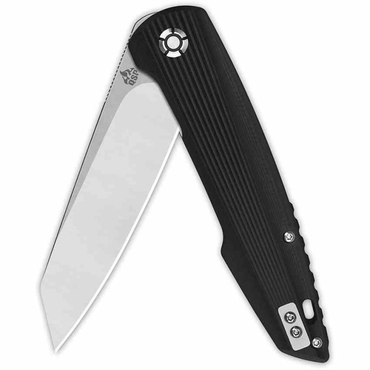 Couteau QSP Phoenix Lame Wharncliffe Acier D2 Manche G-10 Noir IKBS Liner Lock Clip QS108C1 - Livraison Gratuite