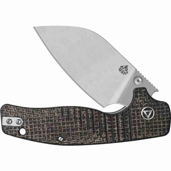 Couteau QSP Chefmaster Brown Lame Sheepsfoot Acier 14C28N Manche Micarta IKBS Linerlock QS163C1 - Livraison Gratuite