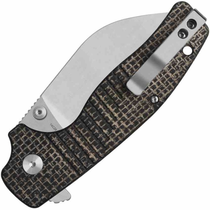 Couteau QSP Chefmaster Brown Lame Sheepsfoot Acier 14C28N Manche Micarta IKBS Linerlock QS163C1 - Livraison Gratuite