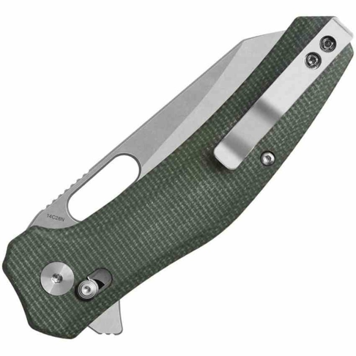 Couteau QSP Emu Glyde Lock Lame Wharncliffe Sw Acier 14C28N Manche Micarta Green IKBS QS164B1 - Livraison Gratuite