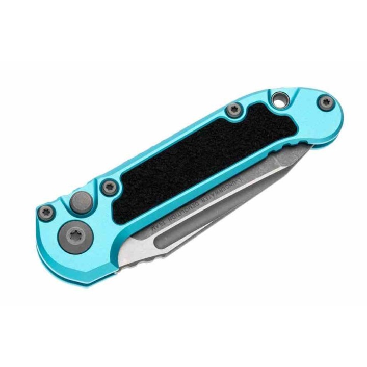 Couteau Microtech LUDT Gen III Automatique Lame Tanto Acier M390MK Manche Alu Turquoise USA MCT113610APTQ - Livraison Gratuite