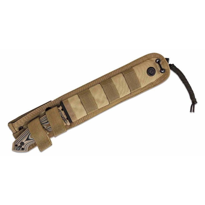 Couteau Hogue EX-F01 Lame Drop Point Acier A2 Manche G-10 Tan Etui Nylon Made USA HO35153 - Livraison Gratuite