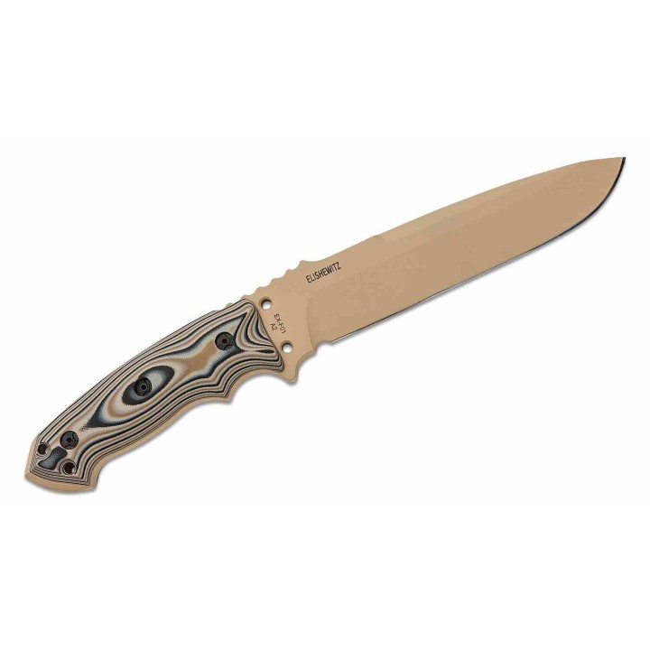Couteau Hogue EX-F01 Lame Drop Point Acier A2 Manche G-10 Tan Etui Nylon Made USA HO35153 - Livraison Gratuite