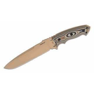 Couteau Hogue EX-F01 Lame Drop Point Acier A2 Manche G-10 Tan Etui Nylon Made USA HO35153 - Livraison Gratuite