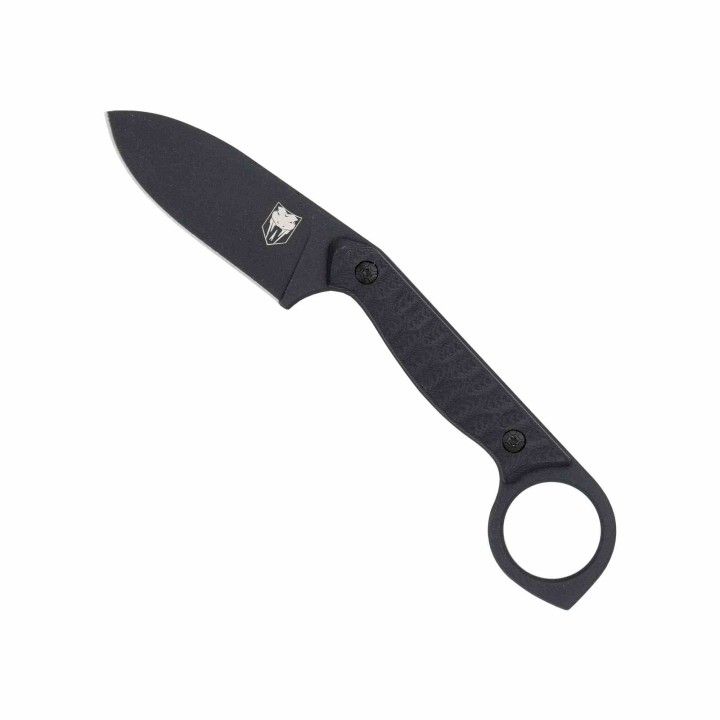 Couteau CobraTec Wolfteeth Lame Acier 14C28N Manche G-10 Noir Etui Kydex CBTWLTBLK - Livraison Gratuite