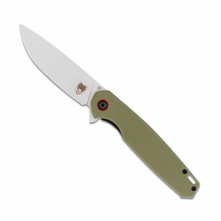 Couteau CobraTec Talon Liner Lock Lame Drop Point Acier D2 Manche G-10 OD Green CBTTLNOD - Livraison Gratuite