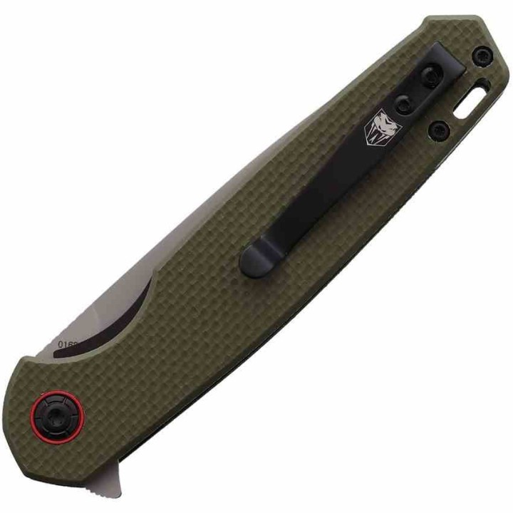 Couteau CobraTec Talon Liner Lock Lame Drop Point Acier D2 Manche G-10 OD Green CBTTLNOD - Livraison Gratuite