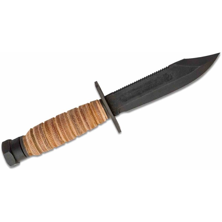 Couteau Survie Ontario 499 Air Force Lame Clip Point Acier 1095 Scie Manche Cuir Etui Cuir USA ON6150 - Livraison Gratuite