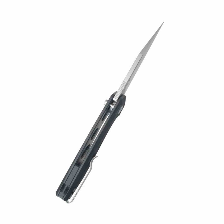 Couteau Kubey Fenrir Black Lame Wharncliffe Acier 14C28N SW Manche G-10 IKBS Button Lock KUB393A - Livraison Gratuite