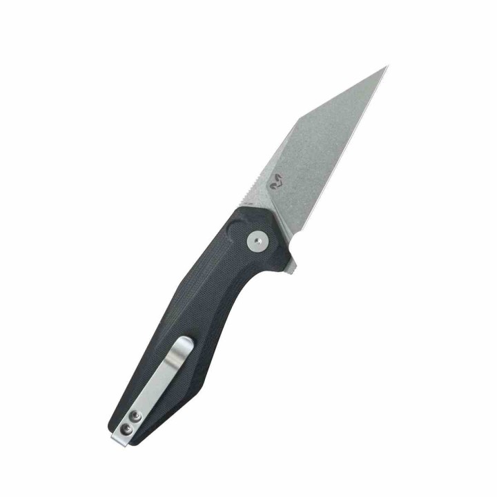 Couteau Kubey Fenrir Black Lame Wharncliffe Acier 14C28N SW Manche G-10 IKBS Button Lock KUB393A - Livraison Gratuite