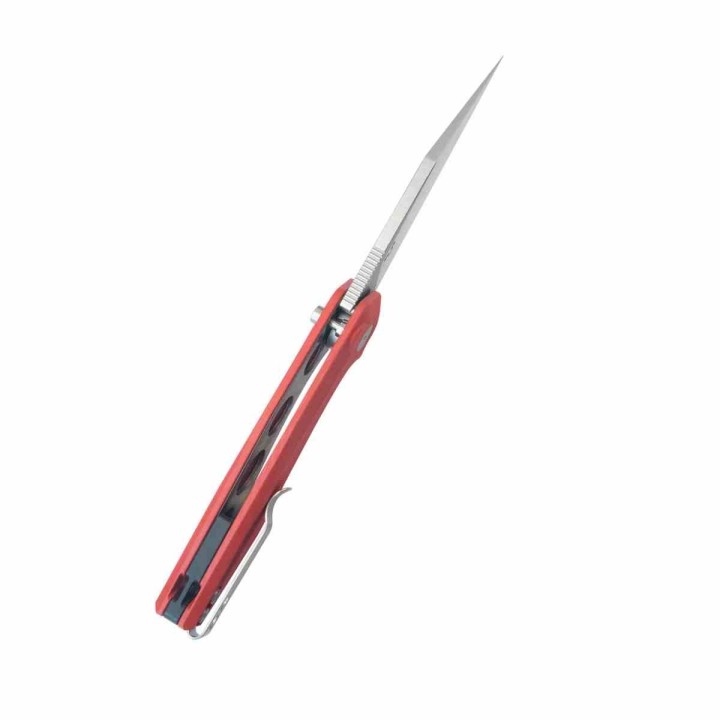 Couteau Kubey Fenrir Red Lame Wharncliffe Acier 14C28N SW Manche G-10 IKBS Button Lock KUB393D - Livraison Gratuite