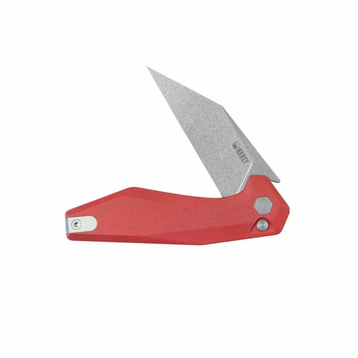 Couteau Kubey Fenrir Red Lame Wharncliffe Acier 14C28N SW Manche G-10 IKBS Button Lock KUB393D - Livraison Gratuite