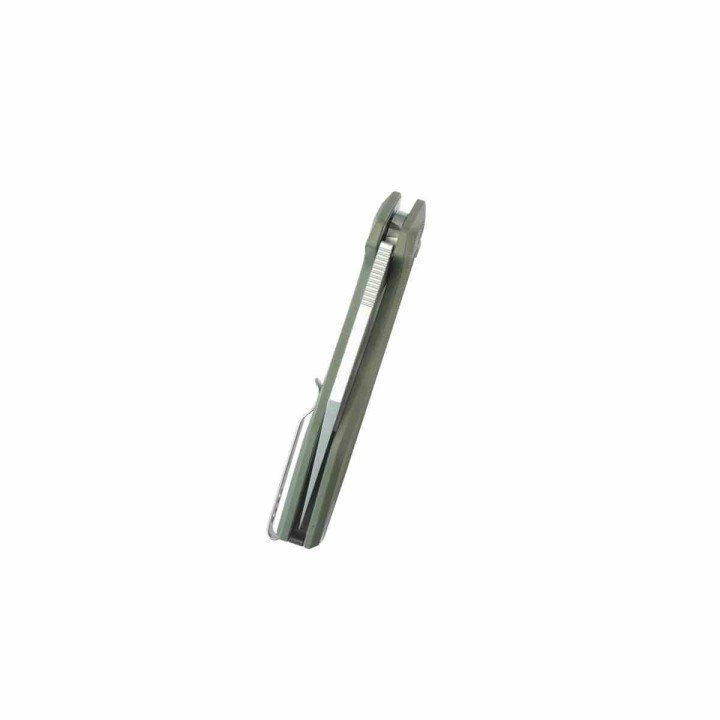 Couteau Kubey Fenrir Od Green Lame Wharncliffe Acier 14C28N SW Manche G-10 IKBS Button Lock KUB393B - Livraison Gratuite