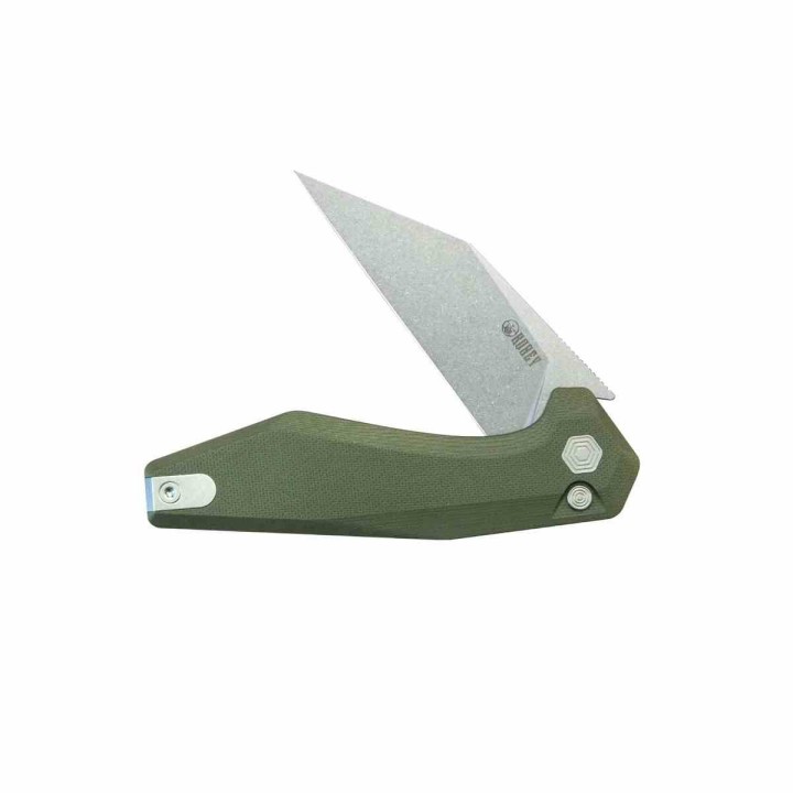 Couteau Kubey Fenrir Od Green Lame Wharncliffe Acier 14C28N SW Manche G-10 IKBS Button Lock KUB393B - Livraison Gratuite