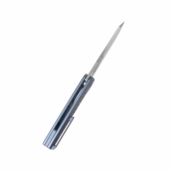 Couteau KB Steelhead Bleu Lame Reverse Tanto Acier M390 Satin Manche Titane IKBS KUB315C - Livraison Gratuite