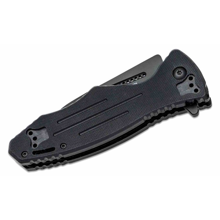 Couteau BLACKHAWK! Hornet II A/O Liner Lock Lame Clip Point Acier D2 DLC Noir Manche G-10 Noir BH15H201BK - Livraison Gratuite