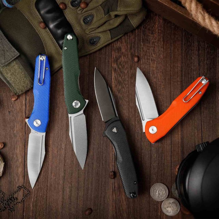Couteau TRIVISA Antliae 03O Orange Lame 14C28N Manche G-10 IKBS Linerlock TVTY23OG14 - Livraison Gratuite