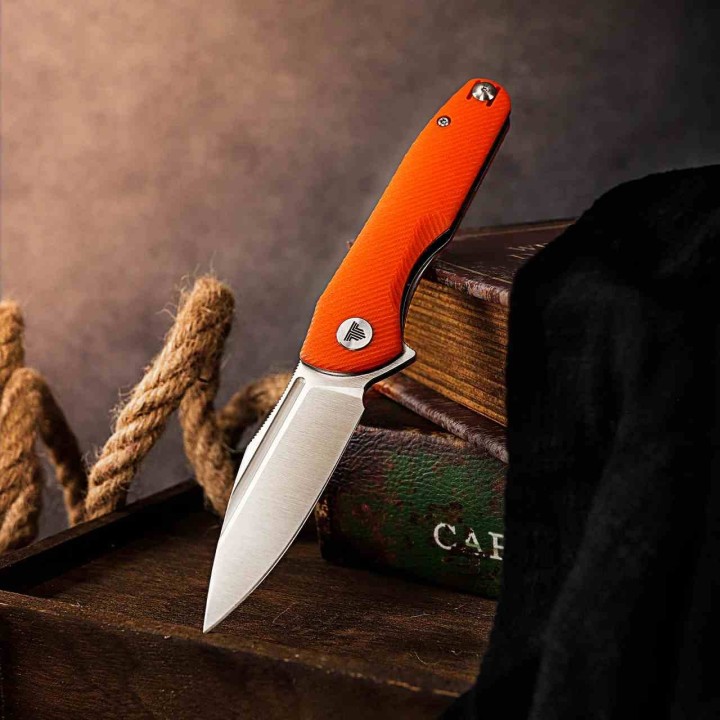 Couteau TRIVISA Antliae 03O Orange Lame 14C28N Manche G-10 IKBS Linerlock TVTY23OG14 - Livraison Gratuite