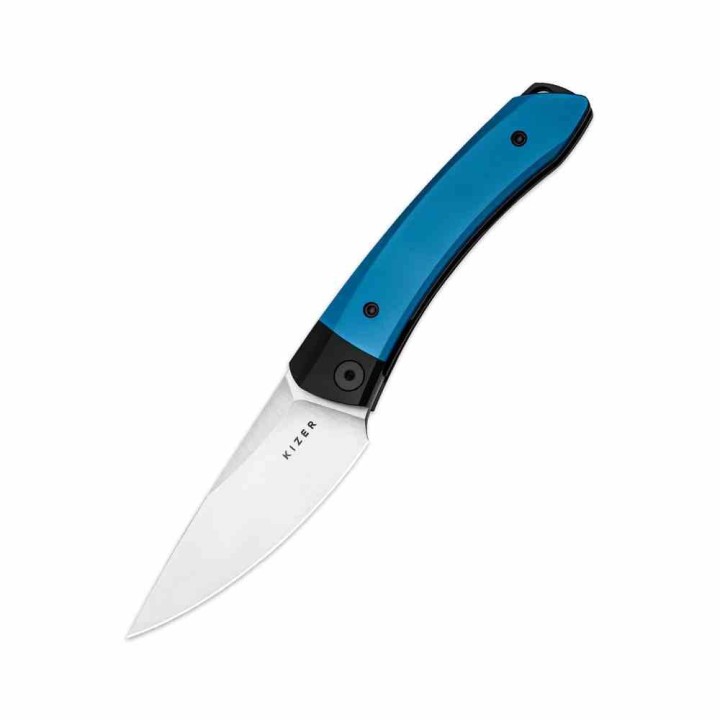 Couteau Kizer Mini Momo Blue Lame Acier 154CM Manche Aluminium IKBS Linerlock Clip KIV3663C1 - Livraison Gratuite