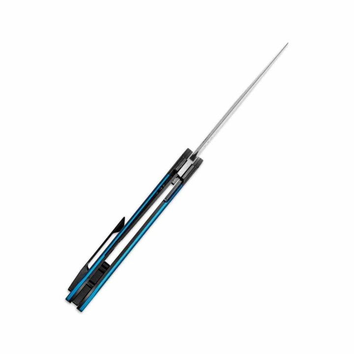 Couteau Kizer Mini Momo Blue Lame Acier 154CM Manche Aluminium IKBS Linerlock Clip KIV3663C1 - Livraison Gratuite