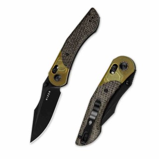 Couteau Kizer Mini Mystic Micarta Lame Acier 154CM Blk Manche Micarta/PEI Clutch Lock KIV3636C1 - Livraison Gratuite