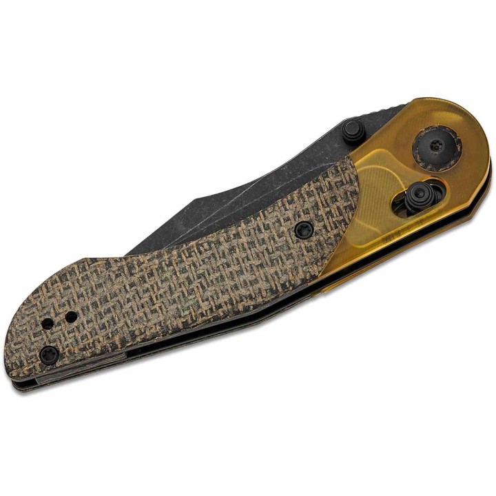 Couteau Kizer Mini Mystic Micarta Lame Acier 154CM Blk Manche Micarta/PEI Clutch Lock KIV3636C1 - Livraison Gratuite