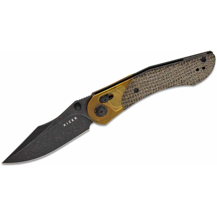 Couteau Kizer Mini Mystic Micarta Lame Acier 154CM Blk Manche Micarta/PEI Clutch Lock KIV3636C1 - Livraison Gratuite