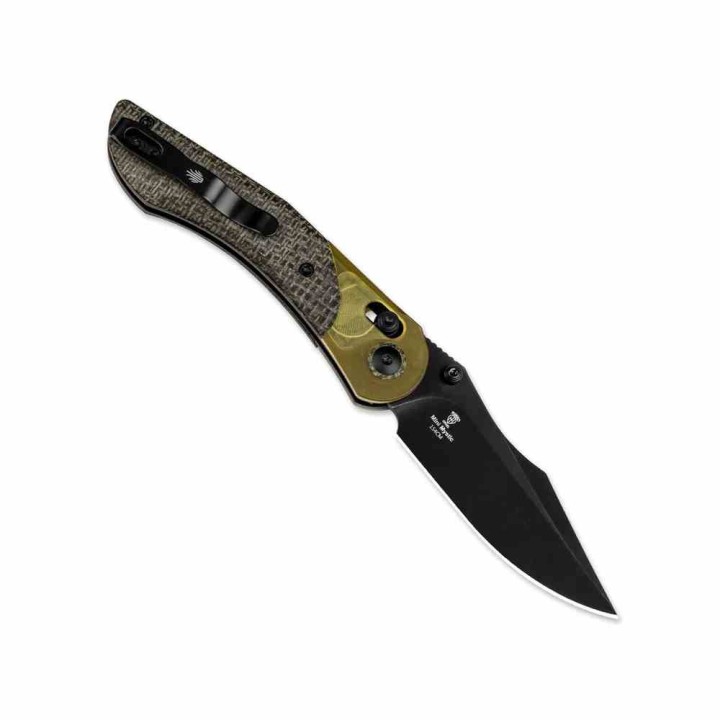 Couteau Kizer Mini Mystic Micarta Lame Acier 154CM Blk Manche Micarta/PEI Clutch Lock KIV3636C1 - Livraison Gratuite