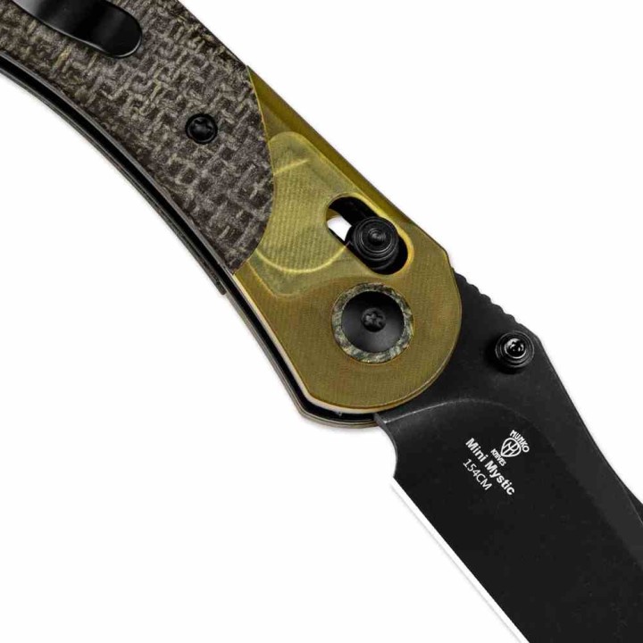 Couteau Kizer Mini Mystic Micarta Lame Acier 154CM Blk Manche Micarta/PEI Clutch Lock KIV3636C1 - Livraison Gratuite