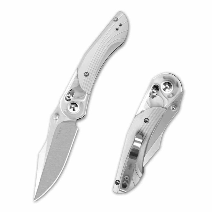 Couteau Kizer Mini Mystic Aluminium Lame Acier 154CM Manche Alu/Acrylique Lock KIV3636A1 - Livraison Gratuite 