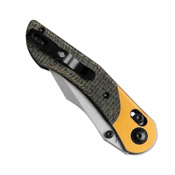 Couteau Kizer Mini Mystic Manche Micarta/Aluminium Cuivre Lame Nitro-V Clutch Lock Clip KIV3636A2 - Livraison Gratuite