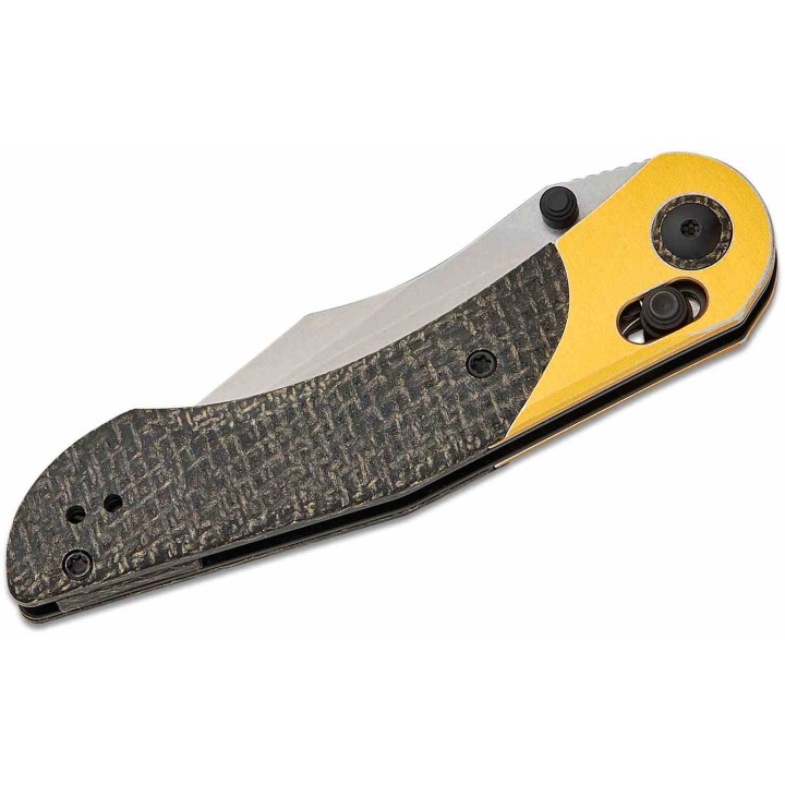 Couteau Kizer Mini Mystic Manche Micarta/Aluminium Cuivre Lame Nitro-V Clutch Lock Clip KIV3636A2 - Livraison Gratuite