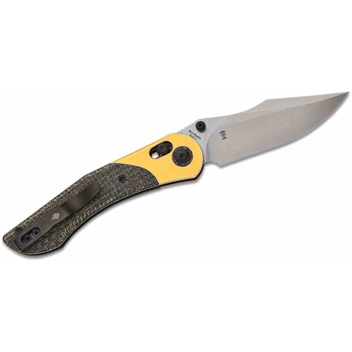 Couteau Kizer Mini Mystic Manche Micarta/Aluminium Cuivre Lame Nitro-V Clutch Lock Clip KIV3636A2 - Livraison Gratuite