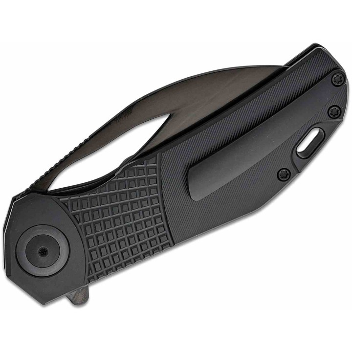 Couteau Kizer Hawk Polished DLC Titanium Lame Acier CPM S45VN Manche Black Titane Liner Lock KI4683A1 - Livraison Gratuite